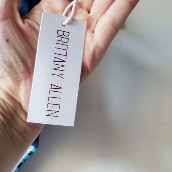 Brittany Allen 1 Piece Blue Butterfly Swimsuit - Picture 7 of 10